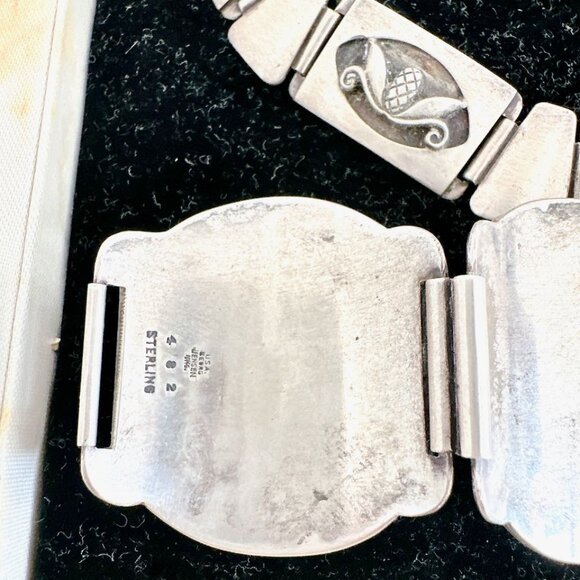 ANTIQUE GEORG JENSEN INC STERLING SILVER NECKLACE BRACELET BROOCH BOXED SET - Picture 10 of 15